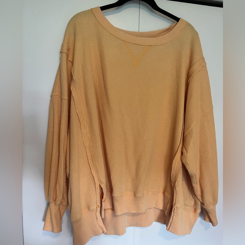 American Eagle Outfitters Women's Crew Neck Sweater - Light Orange